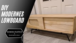 DIY midcentury Credenza Lowboard Sideboard TVboard mit Wienergeflecht und Metallgestell Комод [upl. by Warwick]