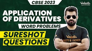 Application Of Derivatives Class12  Word Problems  Sureshot Questions Shimon Sir  V Master Tamil [upl. by Licna104]