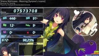 Osu  Shiena Nishizawa  Meaning Synpoos Insane S 9825 [upl. by Arykahs]