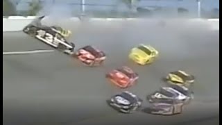 Dale Earnhardt Fatal Crash w Dale Jr MRN Interview  Full Speed Replays Better Audio [upl. by Zelazny]