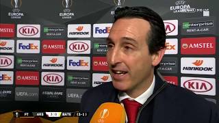 Unai Emery speaks to BT Sport after Arsenal defeat BATE in the Europa League [upl. by Sibeal]