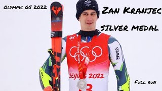 ZAN KRANJEC  2nd place in giant slalom  olympics [upl. by Aserej]