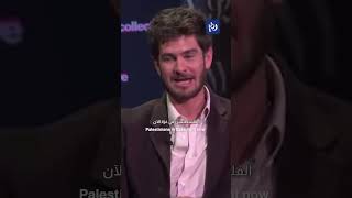 Andrew Garfield urged people to direct their quotheartsquot and quotenergyquot towards supporting Palestinians [upl. by Ahsem380]