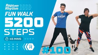 FUN 45 MIN 5200 STEPS WALKING Workout • Walking Workout 100 • Keoni Tamayo [upl. by Clapper]