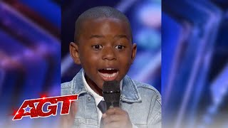 🤣 Kid Comedian ROASTS His Dad  AGT 2021  Shorts [upl. by Nahtan]