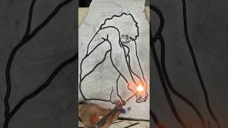 Line drawing with glass art glass drawing [upl. by Bleier932]