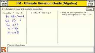 Solving Linear and Quadratic Inequalities  Ultimate revision guide for Further maths GCSE [upl. by Berke435]