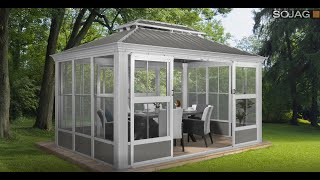 How to Install the Sojag Kuramo Solarium Sunroom English [upl. by Sajovich]