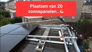 Plaatsen 38 zonnepanelen  SolarEdge hybride omvormer  92kwh accus met backup interface deel 3 [upl. by Sedgewake884]