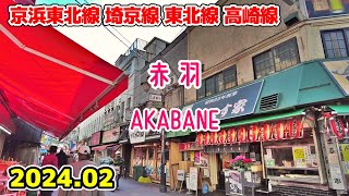 東京散歩 赤羽の繁華街・商店街北区 JR線 南北線 埼玉高速鉄道線 Akabane Iwabuchi Walk Tokyo Japan [upl. by Eednim466]