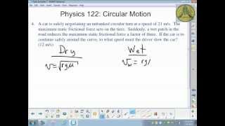 Physics 122 Changing Coefficient Friction  UnBanked Turn [upl. by Retxab]