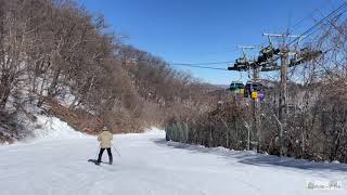 4K Skiing Yongpyong resort Balwangsan 용평리조트 발왕산 스키 하강 [upl. by Kitchen]