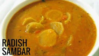 Mullangi Sambar in Malayalam How To Prepare Radish Sambar [upl. by Shellans]