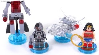 LEGO Dimensions toys Cyborg amp Wonder Woman Fun Pack items reviewed [upl. by Yetti624]