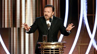 Ricky Gervais Golden Globes jokes take aim at Me Too Cats and Hollywood [upl. by Barnett]