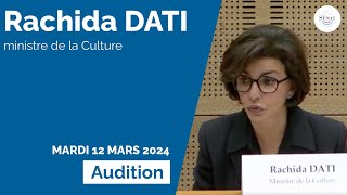 Audition de Rachida Dati ministre de la culture [upl. by Bledsoe]