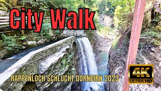 Rappenlochschlucht Dornbirn  City Walking Bodensee 🇩🇪 ✨ 4K HDR ASMR August 2023 [upl. by Leahcimaj]