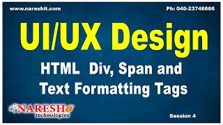 Session4  HTML Div Span and Text Formatting Tags  UIUX Design Tutorials [upl. by Levitus]