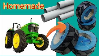 How to make RC tyres PVC pipe powerful Swaraj 855tractor tyreHow to make John Deere tractor tyre [upl. by Novaelc]