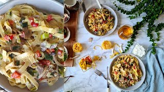 Tagliatelle Pasta With Leeks amp Mushrooms  Tagliatelle Pasta Recipes  Leek and Mushroom Pasta [upl. by Cod949]