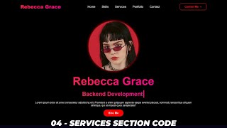 Complete Responsive Portfolio Website using HTML CSS and JavaScript  Services Section Code [upl. by Puduns]