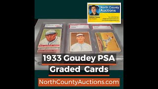 NCauctionscom Auctioning Goudey PSA Graded Collector Baseball Cards North County Auctions san diego [upl. by Krauss]