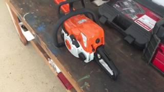 STIHL MS 170  REVIEW  COLD START [upl. by Manup]