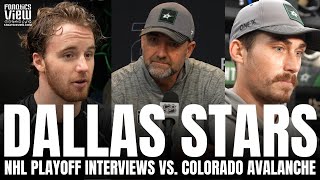 Jake Oettinger Mason Marchment amp Peter DeBoer Discuss Stars vs Avalanche Series Coach Firings [upl. by Ree61]