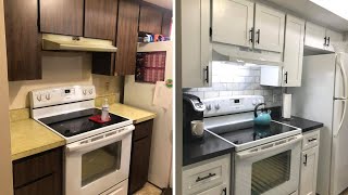 Amazing Kitchen Makeover For Under 500  Goodbye 1975 [upl. by Hollinger]