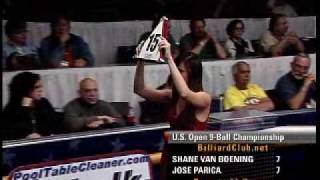 Pro Championship 9Ball Action Shane Van Boening vs Jose Parica GREAT ENDING [upl. by Eelnayr434]