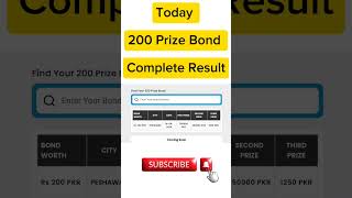 200 prize bond result today 16 September 2024 prizebond shorts short viral trending bonds [upl. by Fisch]