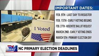 Deadlines for voters to keep in mind as NC primary approaches [upl. by Cristie]