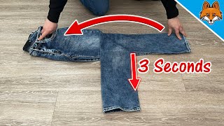 Almost NOBODY knows these 4 Pant Folding Tricks💥Surprising🤯 [upl. by Tiat]