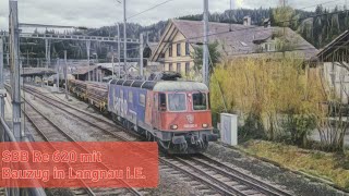 SBB Re 620 063 mit Bauzug in Langnau iE [upl. by Hinda]