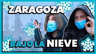 ZARAGOZA con NIEVE ❄️☃️ Nevada histórica en Zaragoza España 2021 🌨️ Filomena  4K [upl. by Cychosz]