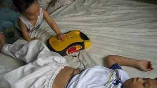 1  Year Old Child using AED to Save Life [upl. by Nelad216]