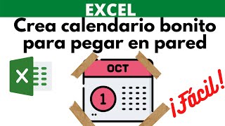 CÓMO CREAR CALENDARIO PARA IMPRIMIR EN EXCEL [upl. by Marabel]