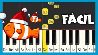 LOS PECES EN EL RÍO  TUTORIAL PIANO FÁCIL  CANCIÓN NAVIDEÑA PIANO [upl. by Eeimaj]