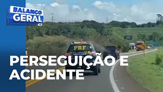 Após roubar carro motorista foge da polícia com manobras perigosas na contramão [upl. by Anoerb840]