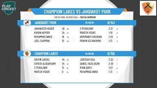 South Metropolitan CA  Senior Men One Day F  Semi Final 2  Champion Lakes v Jandakot Park [upl. by Neelasor]