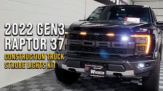 2022 GEN 3 FORD RAPTOR 37 Construction Truck Strobe Lights [upl. by Airdnalahs]