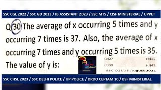 127 Ques The average of x occurring 5 times andSee Full Question in description box AMAD [upl. by Noloc411]