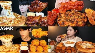 ASMR MUKBANG CHEESY PIZZA amp FRIED CHICKEN  MUKBANG COMPILATION [upl. by Audrye]