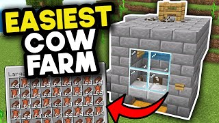 Easiest Cow Farm Minecraft Bedrock 121 [upl. by Trevlac]