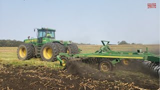 JOHN DEERE 9620 Tractor Working on Fall Tillage [upl. by Eisnyl]