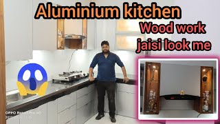 Aluminium modern kitchen new look in Amritsar Punjab silver colour vali aluminium kitchen cabinets [upl. by Hevak]