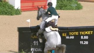 Team horse jumping crashes  from Universal Sports [upl. by Ahtenak]