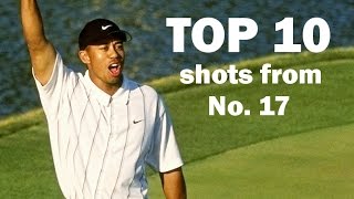 Top 10 alltime shots from the 17th hole at TPC Sawgrass [upl. by Lemmy677]