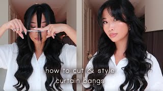 how to cut amp style curtain bangs at home [upl. by Giustina372]