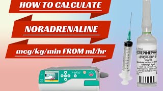 how to calculate mcgkgmin to mlhour of noradrenaline [upl. by Fronia]